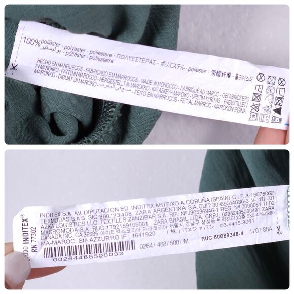 ZARA Sage Green Cowl Neck Wide Leg Jumpsuit with Belt – Size M - Picture 10 of 13